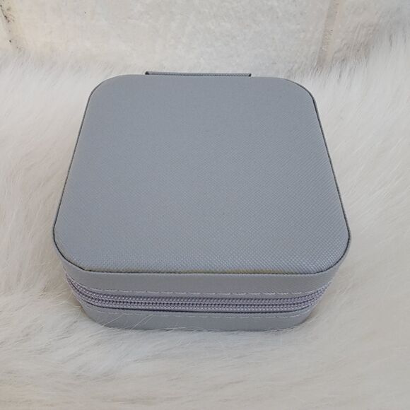 PU Leather Small Jewelry Box Portable Travel Jewelry Storage Case US gray - Picture 1 of 2